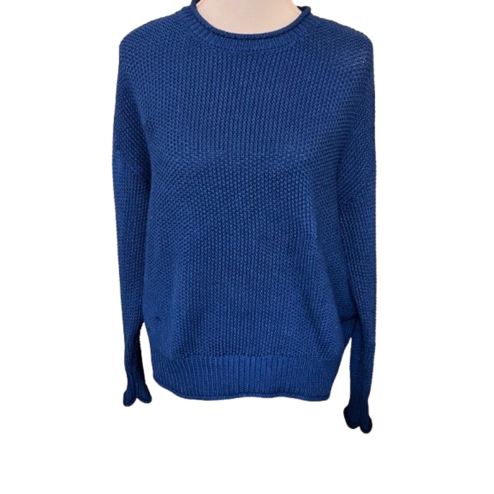 Jessica Simpson Royal Blue Crew Neck Sweater Size L Casual Fall Neutral
